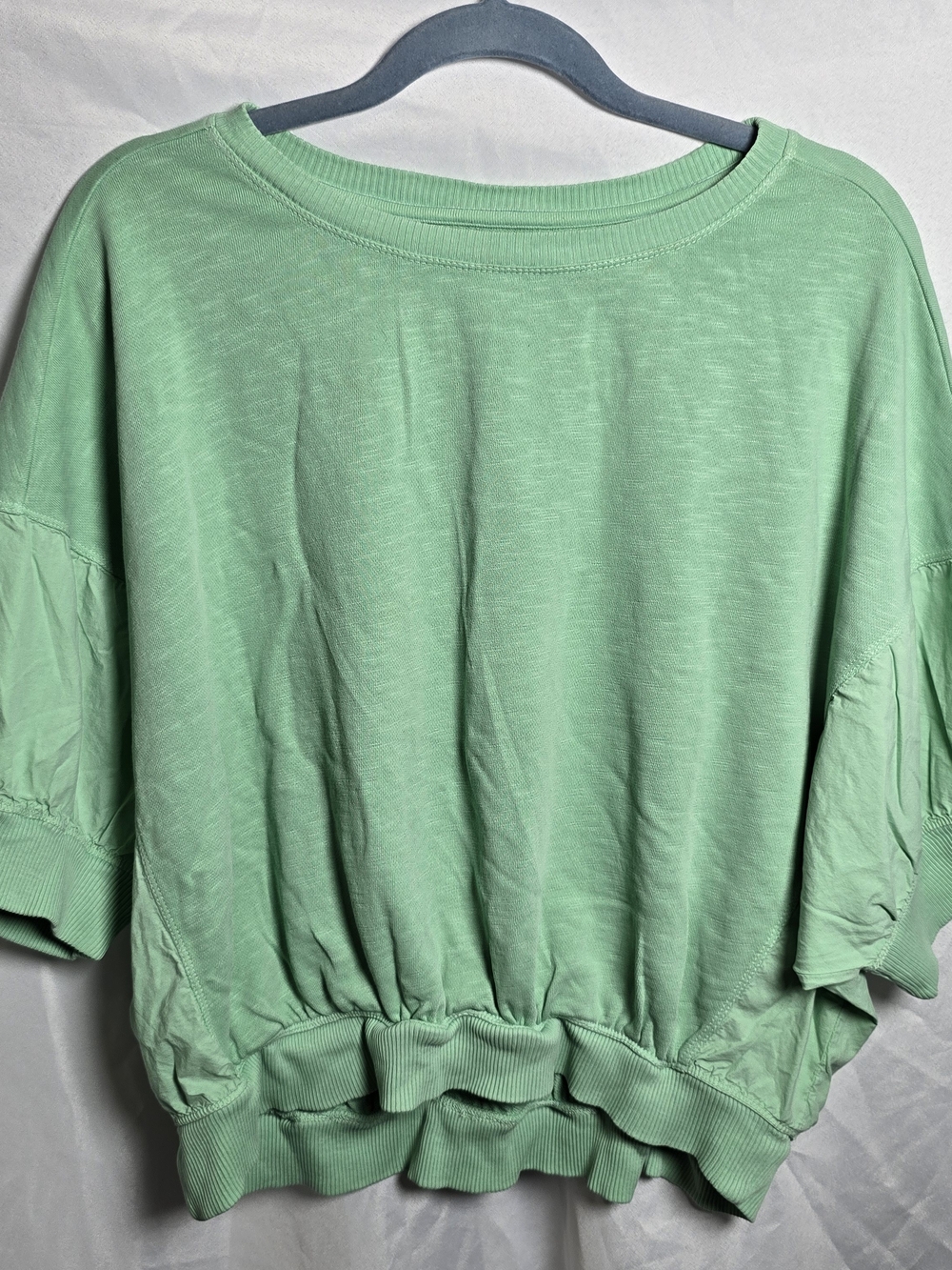NWT Anthropologie Pilcro Mint Green Relaxed Short Batwing Sleeve Sweatshirt, XL